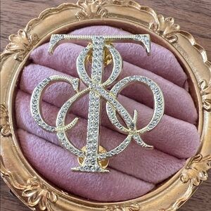 Tiffany & Co Gold and rhinestone Crystal Brooch pin new